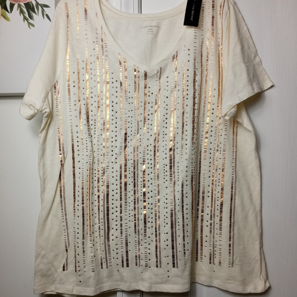 Lane Bryant rosegold and cream top NWT - Picture 2 of 3